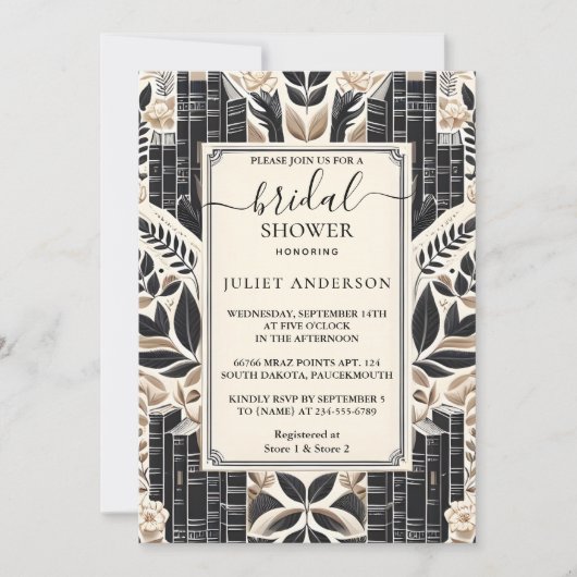 Nach alter englischer Sprache Retro Book Club Cove Einladung (Vorderseite)