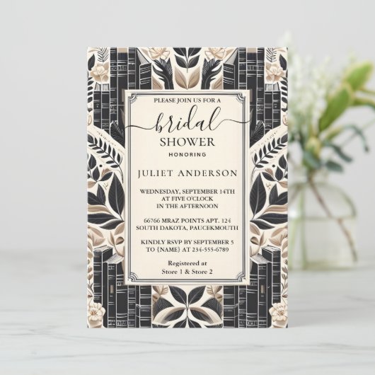 Nach alter englischer Sprache Retro Book Club Cove Einladung (Stehend Vorderseite)