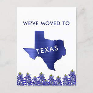 Nach Bluebonnet Staat Texas Map Neue Adresse übert Ankündigungspostkarte