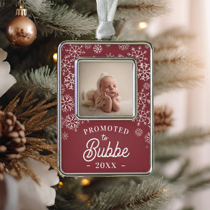 Nach Bubbe befördert   Baby Foto Oma Rahmen-Ornament Silber