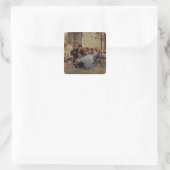Nach dem Abendessen, 1888 Quadratischer Aufkleber (Tasche)