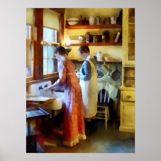 Nach dem Abendessen waschen Poster (Vorne)