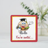 Nach dem Abschluss Cook-Out mit Cheeseburger Einladung (Stehend Vorderseite)