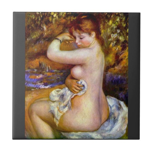 Nach dem Bad durch Pierre Renoir Fliese (Vorderseite)