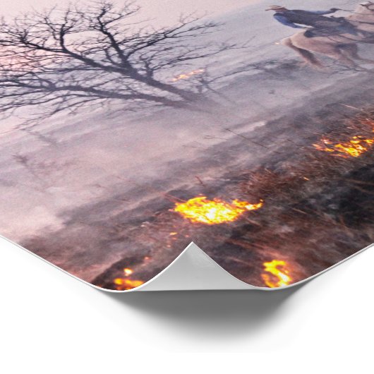 Nach dem Brand der Prärie, den Flint Hills, Kansas Poster (Ecke)