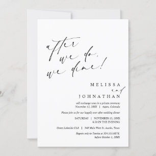 Nach dem Essen essen wir, Hochzeitsessen Einladung