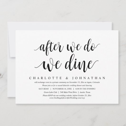 Nach dem Essen essen wir, Hochzeitsessen im Inv Einladung (Vorderseite)