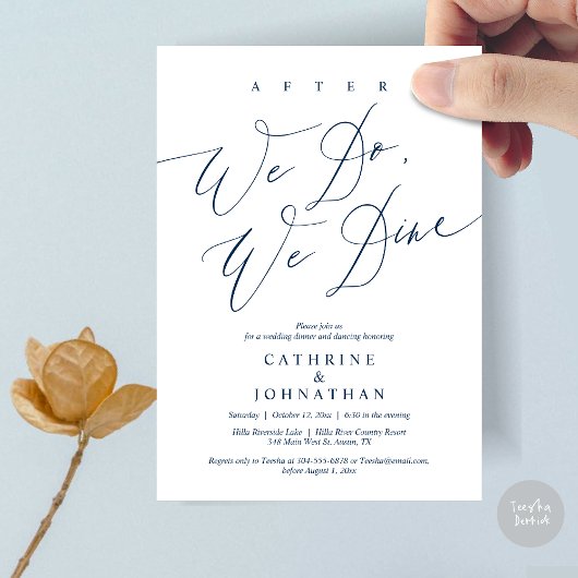 Nach dem Essen essen wir, Hochzeitsessen und Tanze Einladung