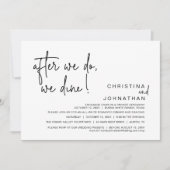 Nach dem Essen essen wir, romantisches Hochzeitses Einladung (Vorderseite)