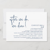 Nach dem Essen essen wir, romantisches Hochzeitses Einladung (Vorderseite)