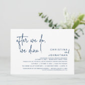 Nach dem Essen essen wir, romantisches Hochzeitses Einladung (Stehend Vorderseite)