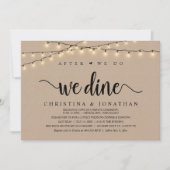 Nach dem Essen essen wir, rustikales Hochzeitsesse Einladung (Vorderseite)