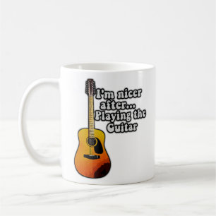 Nach dem Gitarrenspielen bin ich netter. Vintage F Kaffeetasse