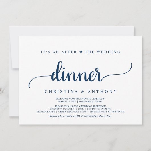 Nach dem Hochzeitsessen, Rustikale Einladung (Vorderseite)