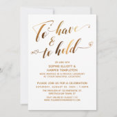 Nach dem Hochzeitsfeiern mit weißem Gold zu feiern Einladung (Vorderseite)