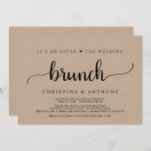 Nach dem Hochzeitsfest, rustikale Kraft-Elopement Einladung (Vorne/Hinten)