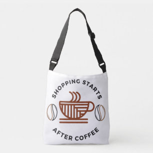 Nach dem Kaffee beginnt der Einkauf Tragetaschen Mit Langen Trägern