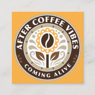 Nach dem Kaffee kommt Leben auf Quadratische Visitenkarte