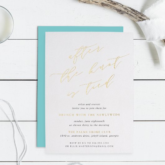 Nach dem Knoten ist tied | Post Wedding Brunch Folieneinladung