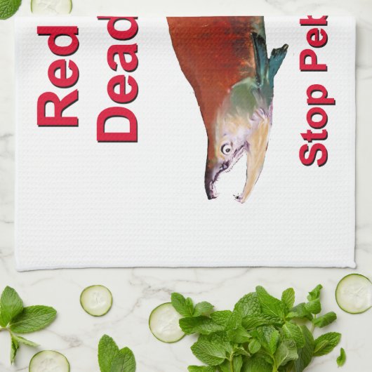 Nach dem Lachs - Stopp der Kieselmine Geschirrtuch (Gefaltet)