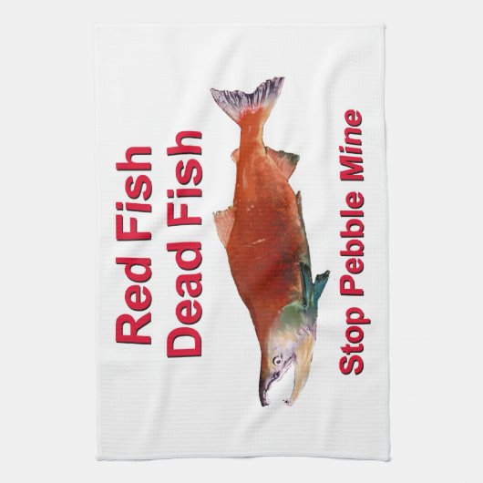 Nach dem Lachs - Stopp der Kieselmine Geschirrtuch (Vertikal)