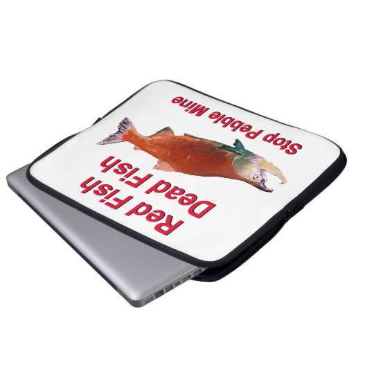 Nach dem Lachs - Stopp der Kieselmine Laptopschutzhülle (Vorne Knopf)