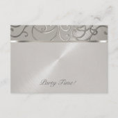 Nach dem Party Elegant Alle Silver Filigree Wirbel Einladung (Vorderseite)
