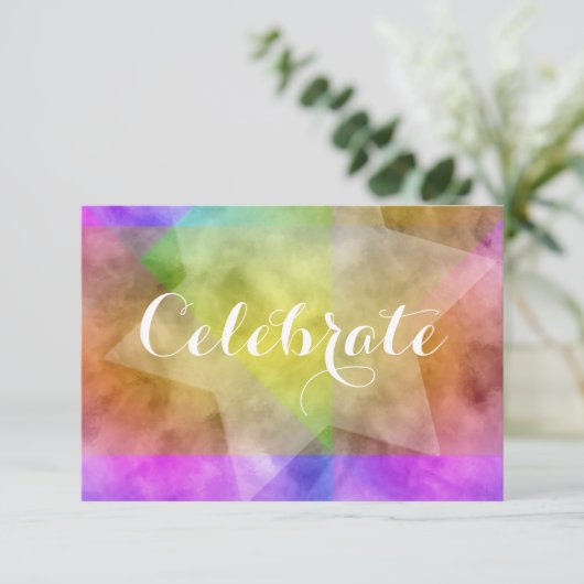 Nach dem Party Farbblock Farbe Farbe Design weiß Einladung (Stehend Vorderseite)