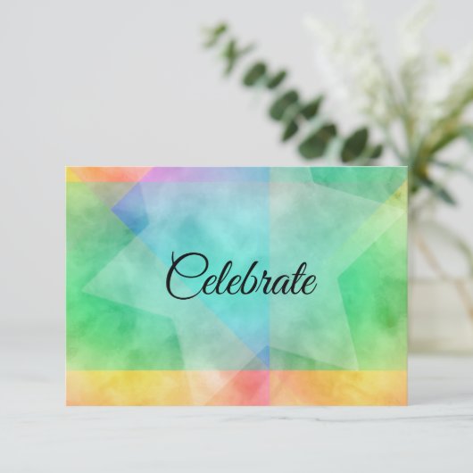 Nach dem Party Farbblock Farbe Farbe Farbe gelb Einladung (Stehend Vorderseite)