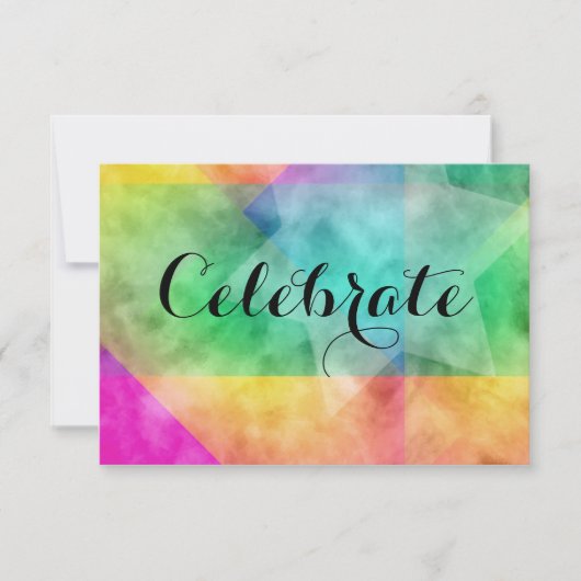 Nach dem Party Farbblock Farbe Farbe Schwarz Einladung (Vorderseite)