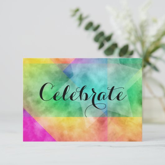 Nach dem Party Farbblock Farbe Farbe Schwarz Einladung (Stehend Vorderseite)