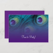 Nach dem Party Lila Aquamariner Pfau Einladung (Vorne/Hinten)