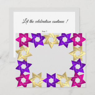 Nach dem Party Rosa Gold Lila Stern Farbe UAWG RSVP Karte