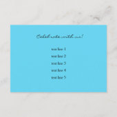 Nach dem Party Türkis Blau Limon Pink Gefärbte Kra Einladung (Rückseite)