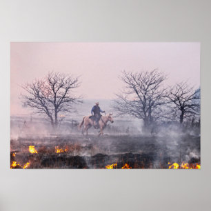 Nach dem Prairie Fire, Flint Hills, Kansas Poster