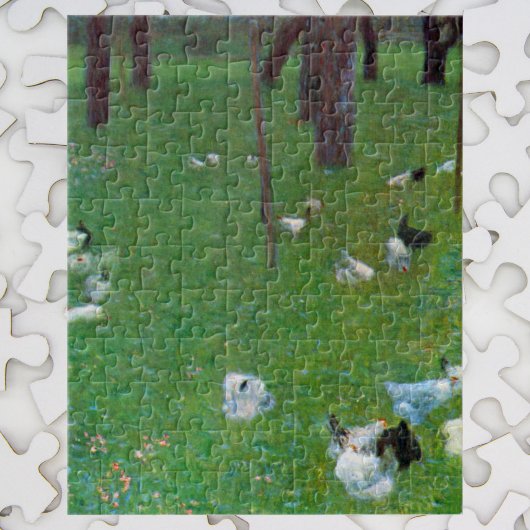 Nach dem Regen, Gartenhühner von Gustav Klimt Puzzle