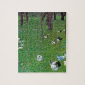 Nach dem Regen, Gartenhühner von Gustav Klimt Puzzle (Vertikal)