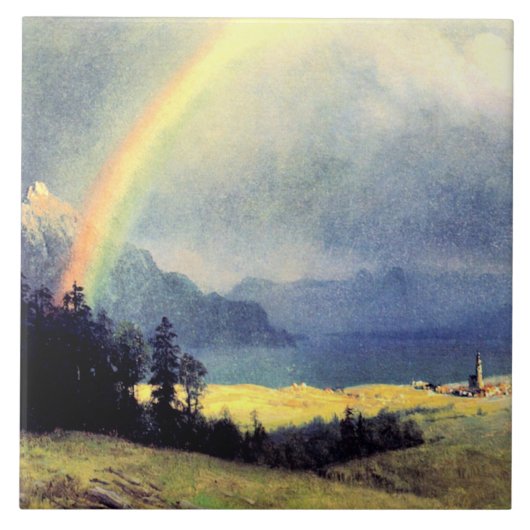 Nach dem Regen, Gemälde von Albert Bierstadt Fliese (Vorderseite)