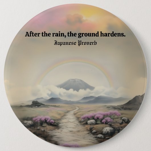 Nach dem Regen (Japanische Wasserfarbenlandschaft  Button (Vorderseite)