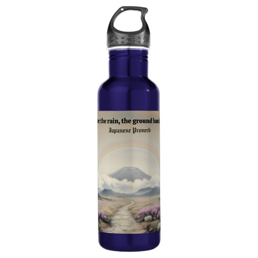 Nach dem Regen (Japanische Wasserfarbenlandschaft Edelstahlflasche (Vorderseite)