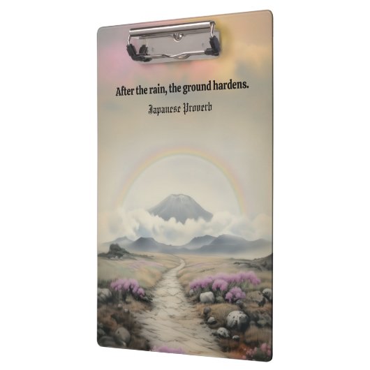 Nach dem Regen (Japanische Wasserfarbenlandschaft Klemmbrett (Links)