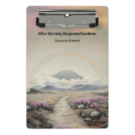 Nach dem Regen (Japanische Wasserfarbenlandschaft  Mini Klemmbrett