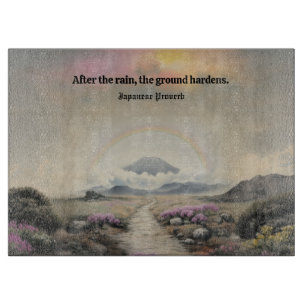 Nach dem Regen (Japanische Wasserfarbenlandschaft  Schneidebrett