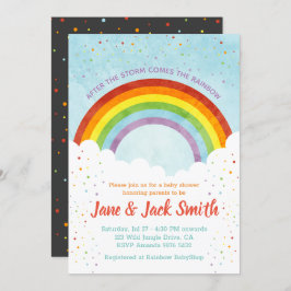 Nach dem Regen kommt der Regenbogen | Babyparty Einladung