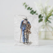 Nach dem Rodeo Postkarte (Stehend Vorderseite)