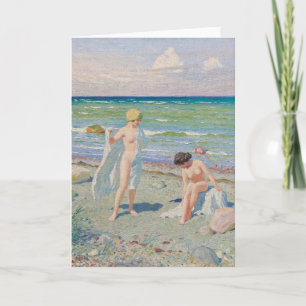 Nach dem Schwimmen   Paul Fischer Karte