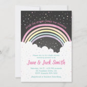 Nach dem Sturm kommt der Regenbogen | Babydusche Einladung (Vorderseite)