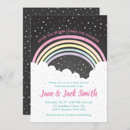 Nach dem Sturm kommt der Regenbogen | Babydusche Einladung