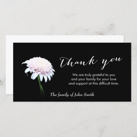 Nach der Beerdigung White Daisy Memorial Vielen Da Dankeskarte (Vorne/Hinten)
