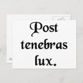 Nach der Dunkelheit, Licht. Postkarte (Vorne/Hinten)